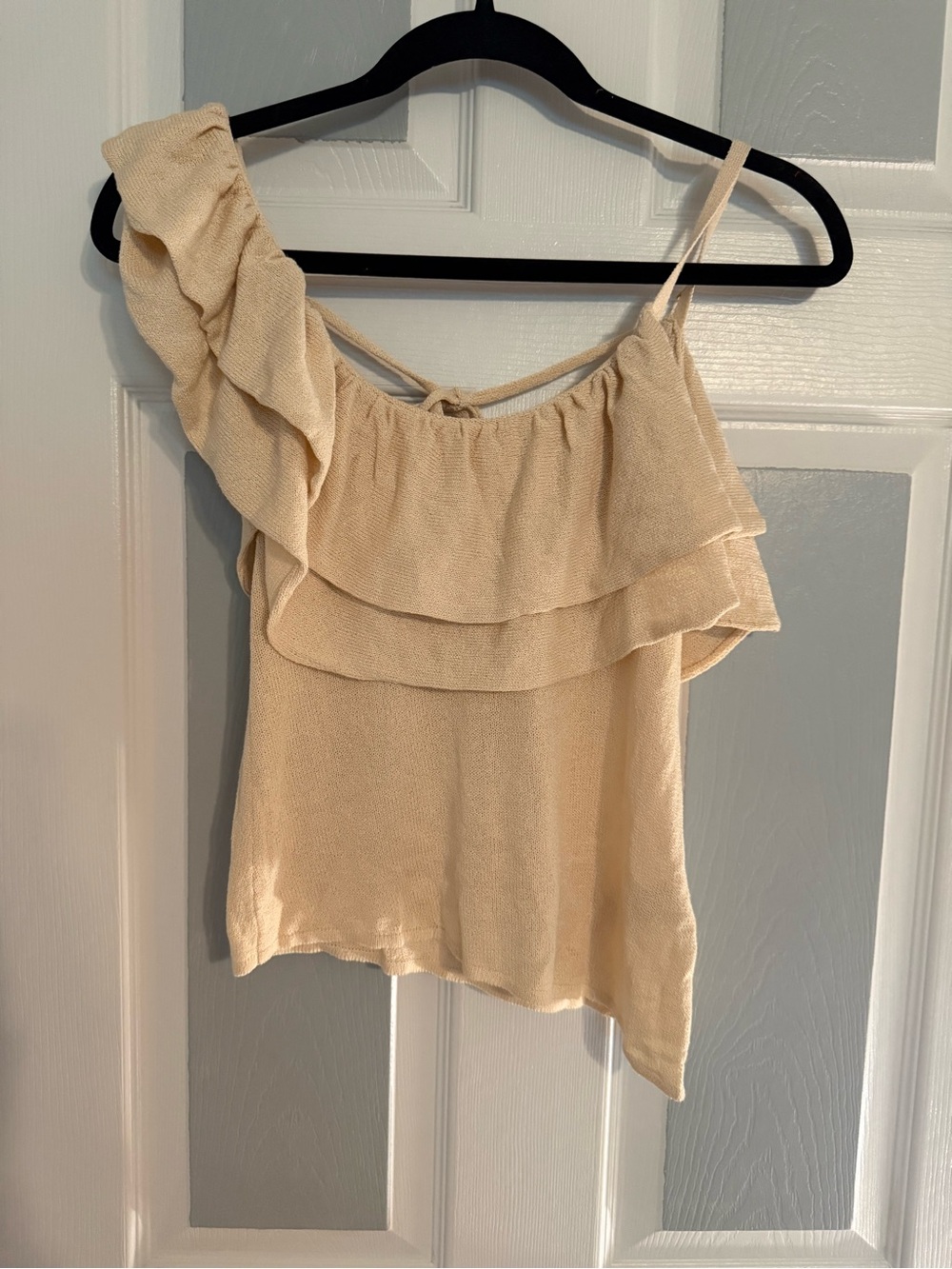 Zara Asymmetrical Ruffled One-Shoulder Tank Top - Picture 3 of 4